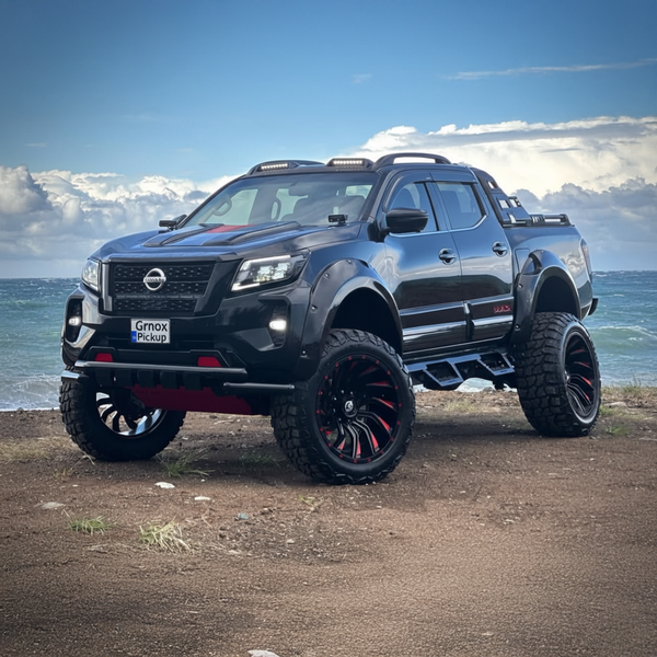 GRNOX Dual Beam Roof LED Light Cover for Nissan Navara 2016+ – No Drill Installation, Matte Black Finish