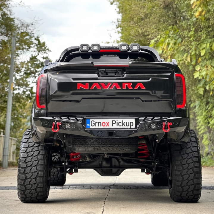 Nissan Navara 2016+ Matte Black Tailgate Cover with LED Brake Light – GRNOX