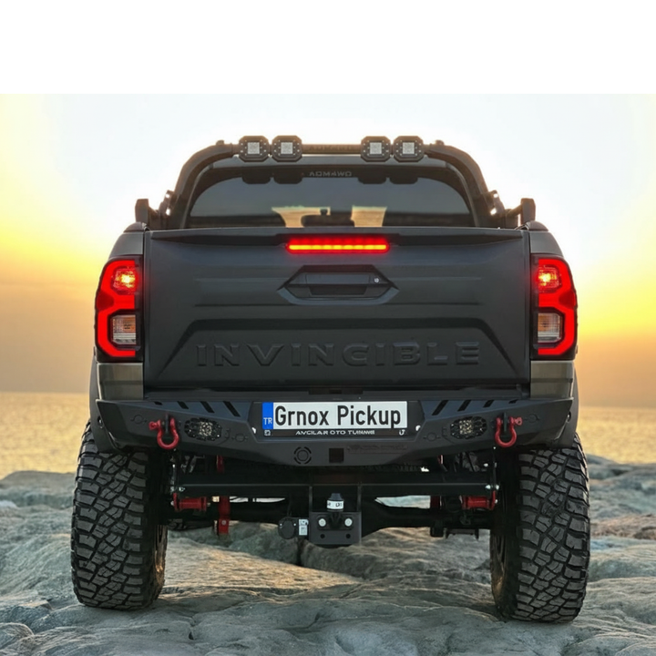 Toyota Hilux Invincible Tailgate Cover – Matte Black OEM-Fit Design by GRNOX
